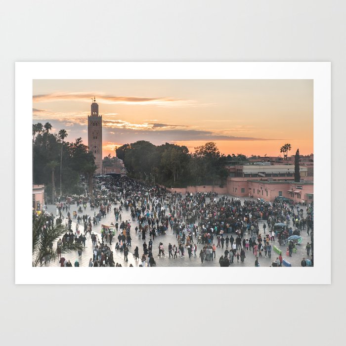 Sunset - Jemaa el-Fnaa, Marrakech Art Print
