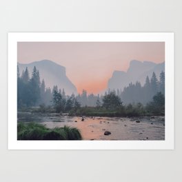Yosemite Valley Sunrise Pretty Pink Art Print