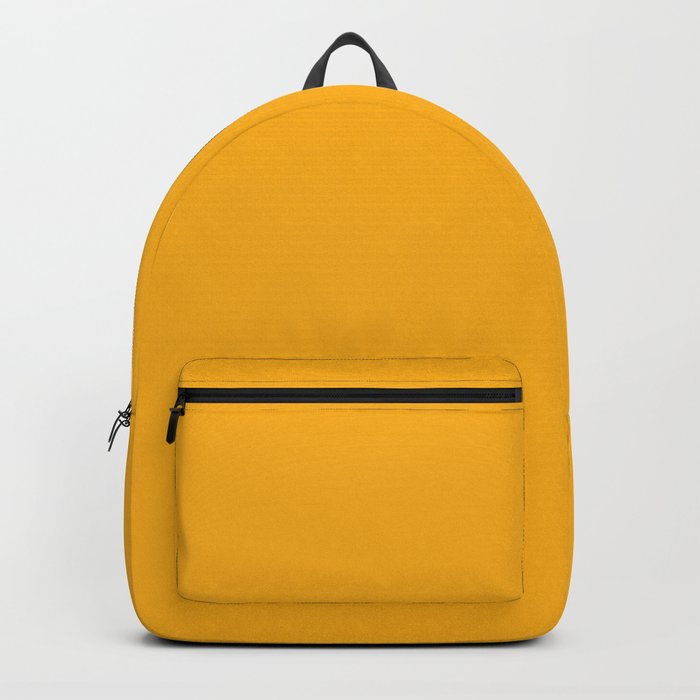 Solid Bright Beer Yellow Orange Color Backpack by PodArtist Society6
