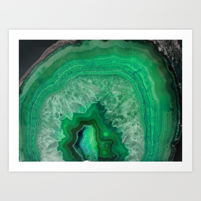 Green Emerald Agate Art Print