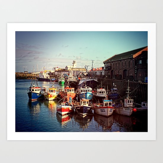 Boats resting in the Harbour Art Print