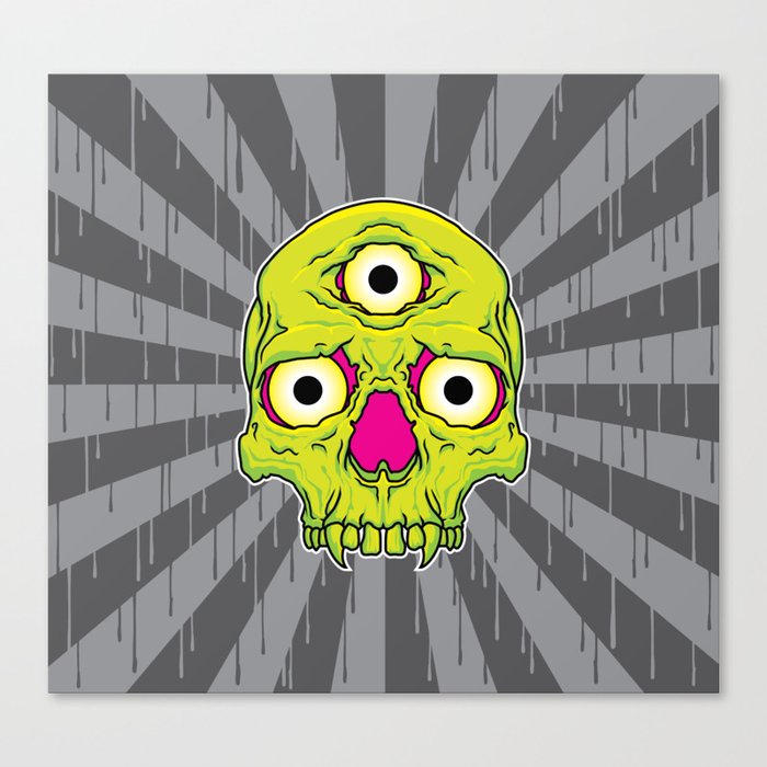 3 Eyed Jackass (green) Canvas Print