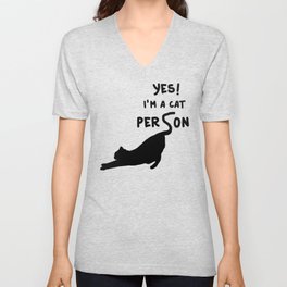 Yes! I'm a Cat Person V Neck T Shirt