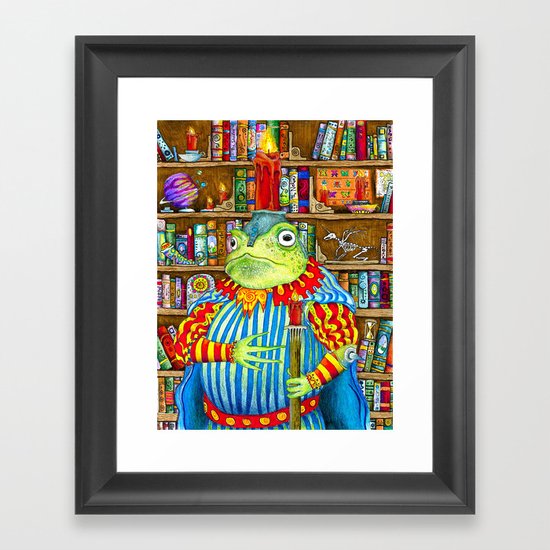 Rozologue Bagumphious, Librarian-King of the Candletoads Framed Art Print