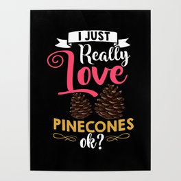 Pinecone Pine Cones Tree Wreath Poster