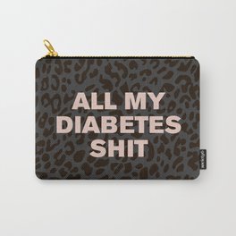All My Diabetes Shit™ (Pink on Black Leopard) Carry-All Pouch