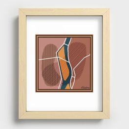 Cairo abstract map Recessed Framed Print
