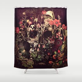 Bloom Skull Shower Curtain