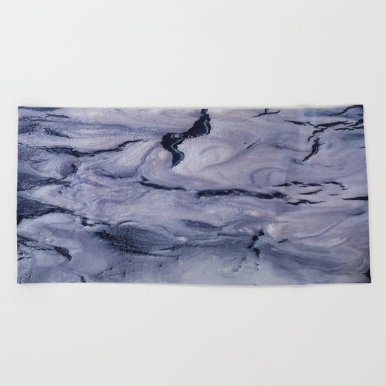 gray marble Beach Towel