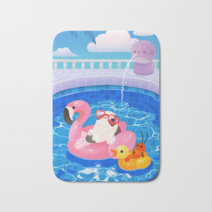 Cory cats in the swimming pool 2 Bath Mat
