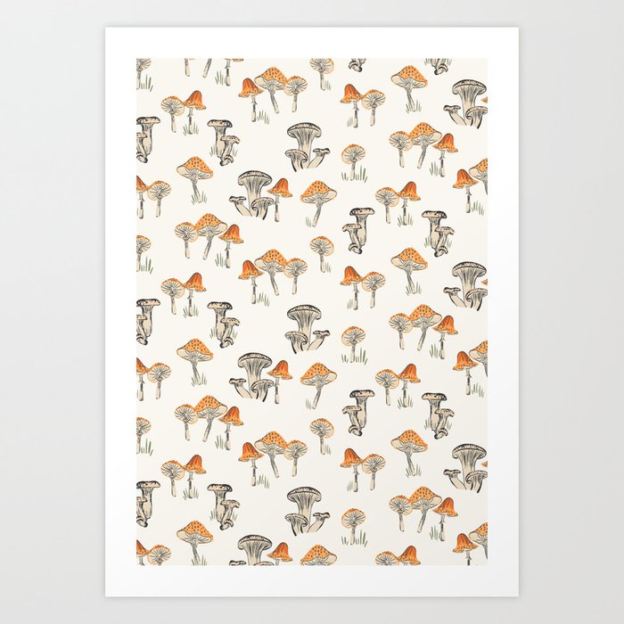 Little Mushrooms - Spice Art Print