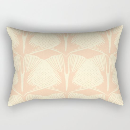 ginkgo leaf pattern in vintage pink Rectangular Pillow
