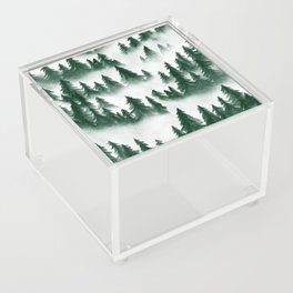 Green Forest Cover in Mist Wanderlust Nature Acrylic Box