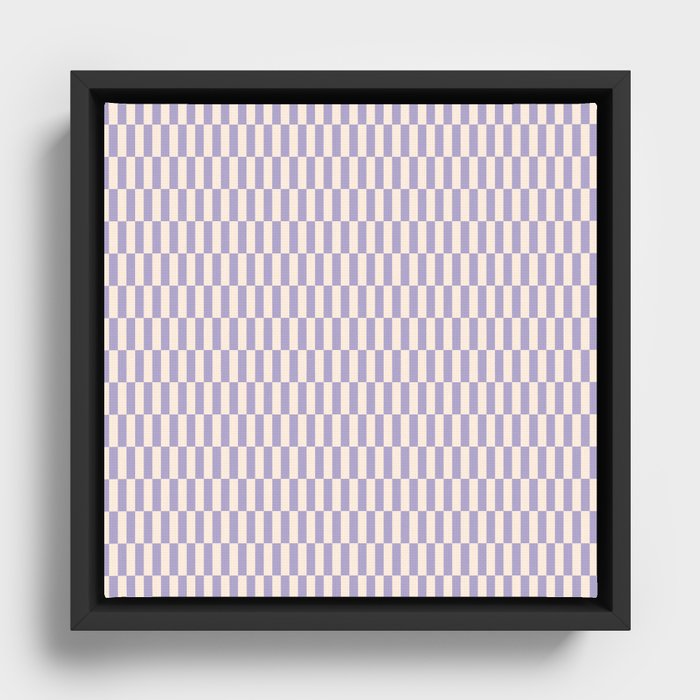 Retro vintage check: lavender and ice cream colours Framed Canvas