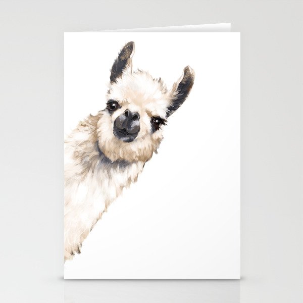 Sneaky Llama White Stationery Cards