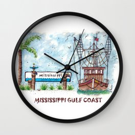 Mississippi Gulf Coast Wall Clock
