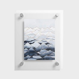 Mountains 2 - Gold Colored Lines Floating Acrylic Print