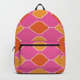 70s 60s Colorful Ethnic Quatrefoil Kilim Pattern Backpack