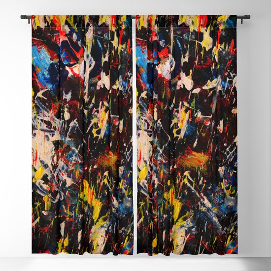 French Abstract Expressionism Painting Blackout Curtain By