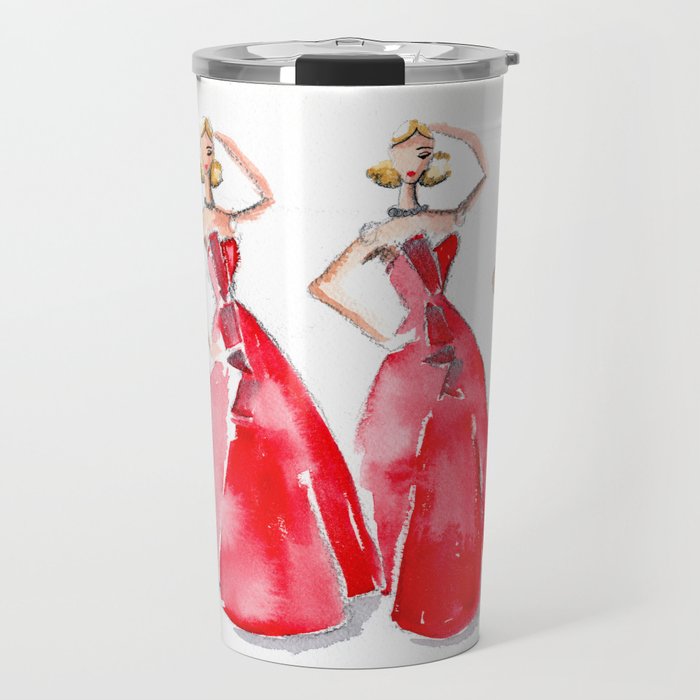 Rouge on the Runway Fashion Illustration Travel Mug