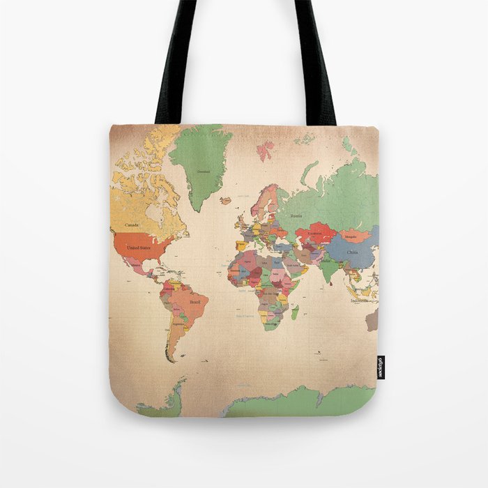 Mercator Map Modern Tote Bag