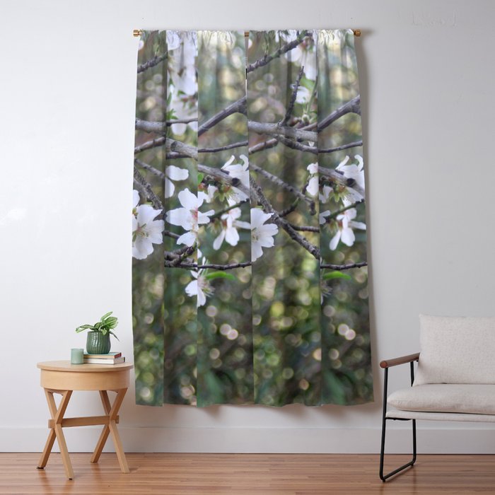 Almond Tree Branches And Flowers Blackout Curtain By Annaki Society6