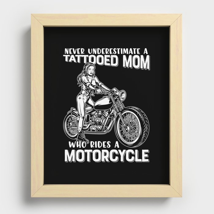 Never Underestimate A Tattooed Mom Recessed Framed Print