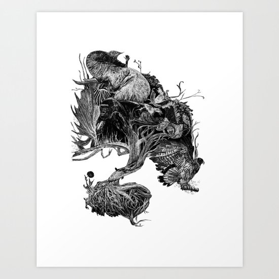 INTO THE NIGHT: "Midnight Awakening" Art Print