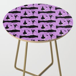 Two ballerina figures in black on violet paper Side Table