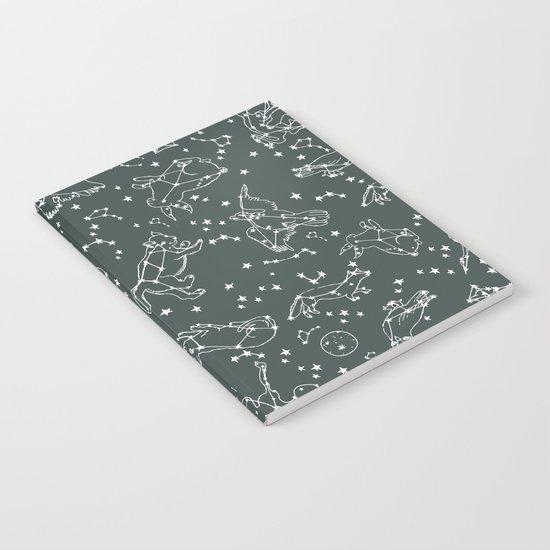 Animal Constellations - Gray by Andrea Lauren Notebook
