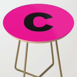 letter C (Black & Magenta) Side Table