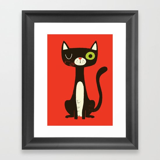 Black Cat Framed Art Print