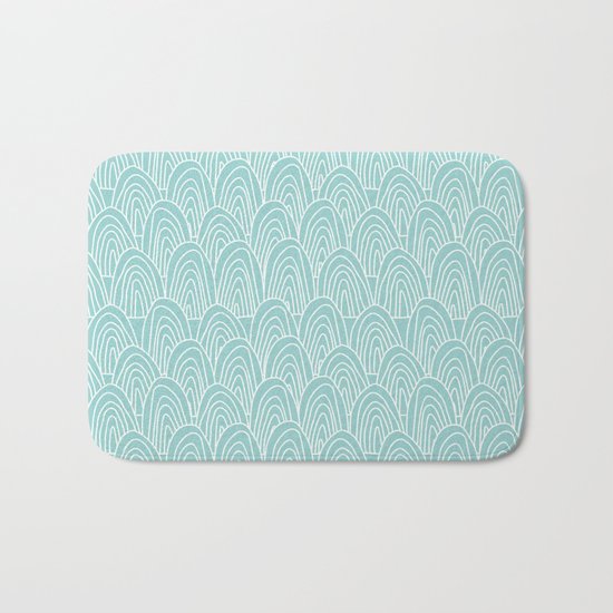 Blue Scribbles Pattern 09 Bath Mat