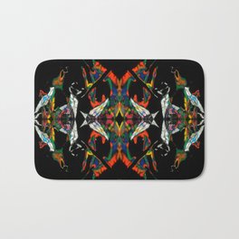 Abstract beautiful ornament on black background Bath Mat