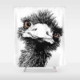 Emu - Pen and Ink Shower Curtain