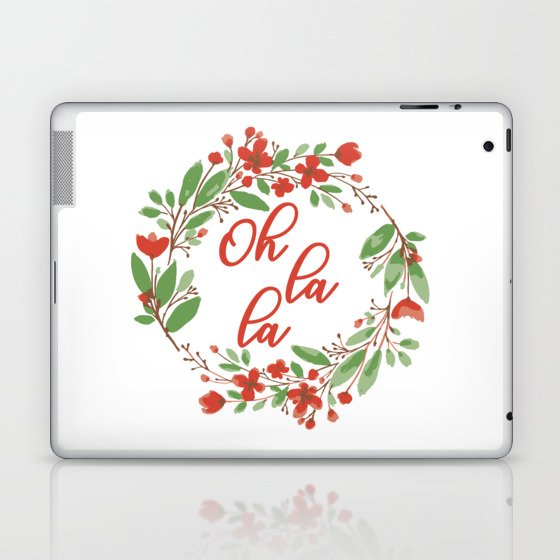 Oh La La - Floral French Sayings Laptop & iPad Skin