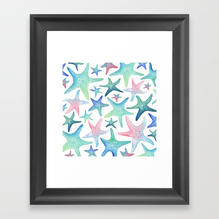 Starfish Pattern Framed Art Print