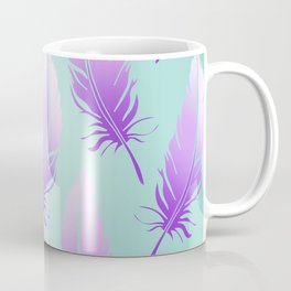 Delicate Feathers (violet on mint) Mug