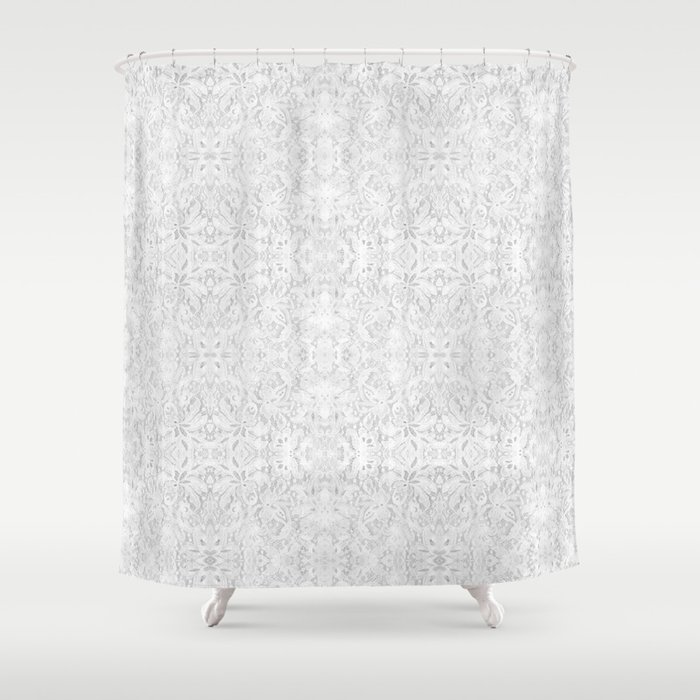 White Lace Shower Curtain