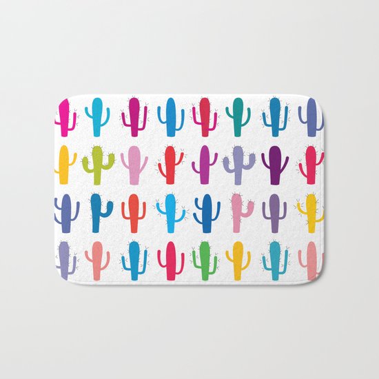 Colorful cacti Bath Mat