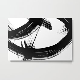 Black Abstract Brush Strokes nr 4 Metal Print