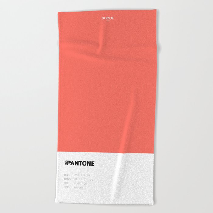 Not Pantone Collection FF7062 Living Coral Beach Towel by DUQUE