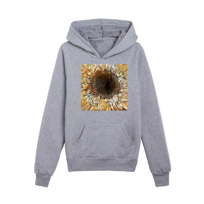 Watercolor Tiger Sunflower Elegant Collection Kids Pullover Hoodie