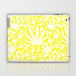 Yellow Cannabis And Spring Flowers  Laptop Skin