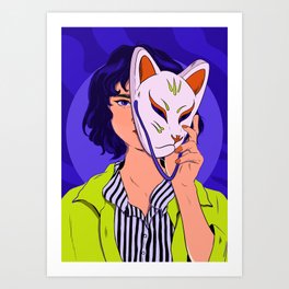 Neon Girl Art Print