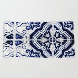 Azulejo VI - Portuguese hand painted tiles Beach Towel