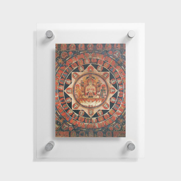 Buddhist Deity Moon God Chandra Mandala Floating Acrylic Print