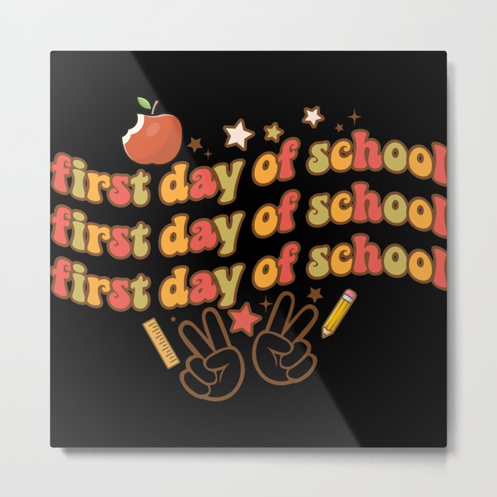 Firstday of school teaching school art Metal Print