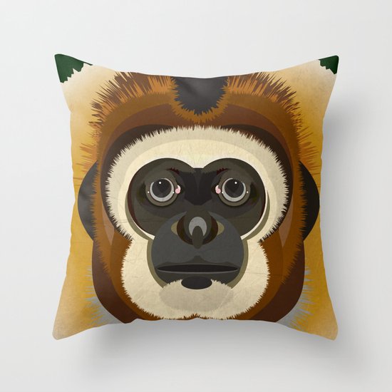 Gibbon Throw Pillow