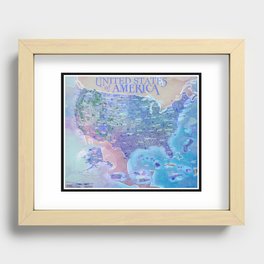 United States of America National Park Adventure Map Recessed Framed Print